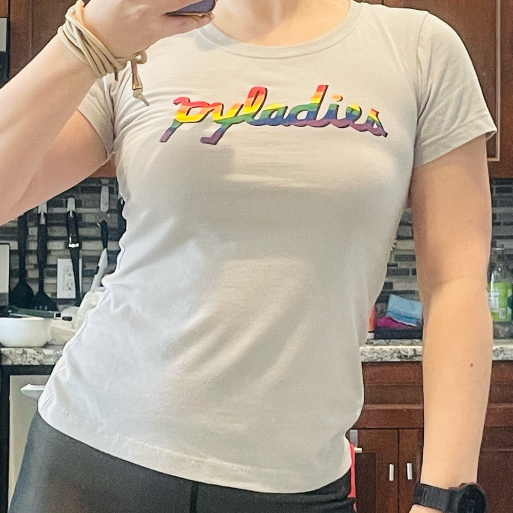 Pyladies Rainbow Branded Gray Tailored Women in Tech Cotton Tee S